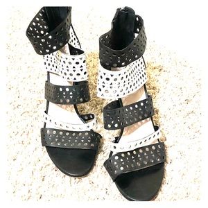 Vince Camuto perforated leather strappy sandals